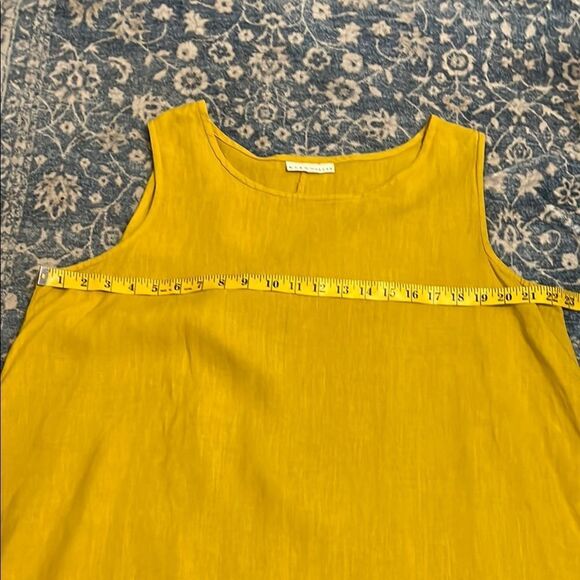 SOLD Bryn Walker Yellow Sleeveless Linen Pullover Top Boho Coastal Minimalist - Picture 5 of 9